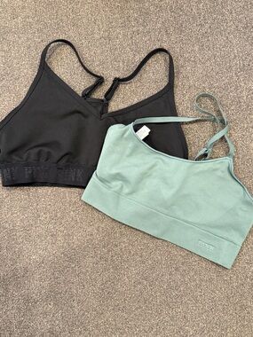 Bundle - PINK Victoria's Secret Green  bralette and black sports bra size medium